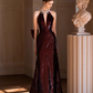 Burgundy Sequins Mermaid Evening Dress New Prom Dress  YM1612