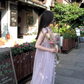 Gentle Style Long Dress Straps Three-Dimensional Flower Fairy Purple Prom Dress YM1656