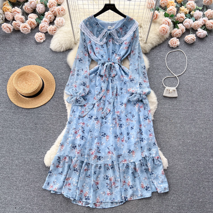 women's doll collar floral dress YM517