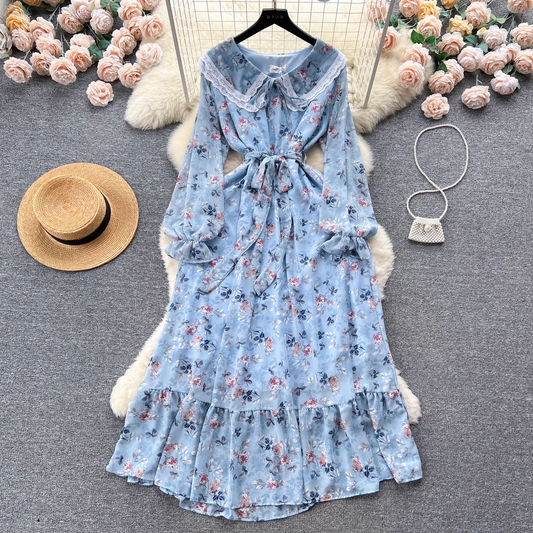 women's doll collar floral dress YM517