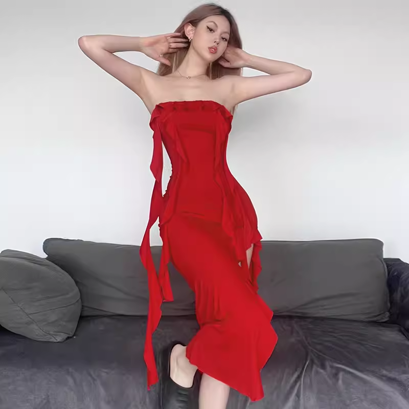 Sexy Red Summer Dress   YM1385