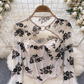 Hot Tops Women's Hollow Long Sleeve Blouse YM1693