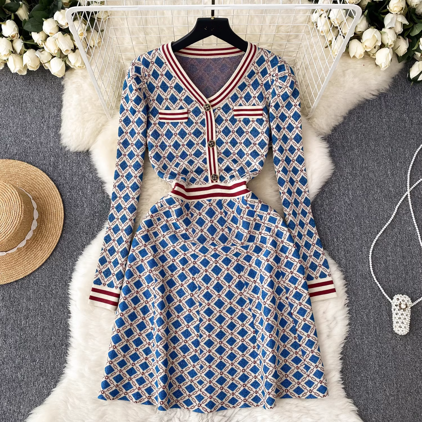 women's autumn and winter long sleeve knitted dress YM446