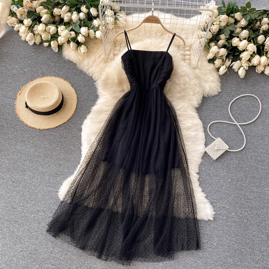 A-line Black Summer Dress  ,YM31