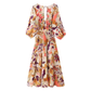 Fashion V-neck printed summer dress YM1571