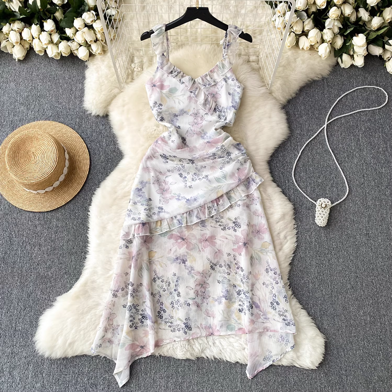 women's summer floral suspender dress YM424