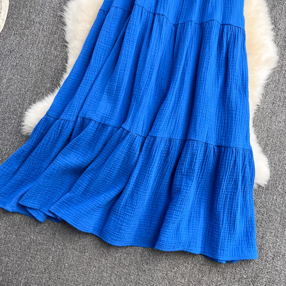 Blue Seaside Resort Dress,YM217