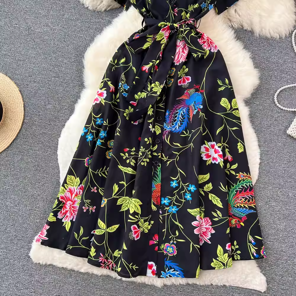 women's summer printed dress YM1212