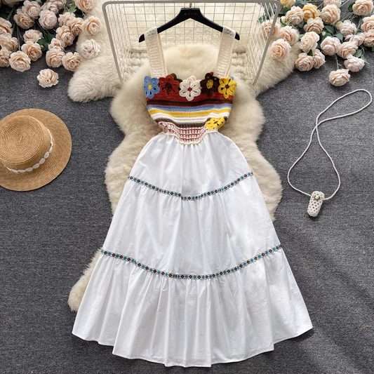 Summer knitted crochet design sense fairy dress YM313