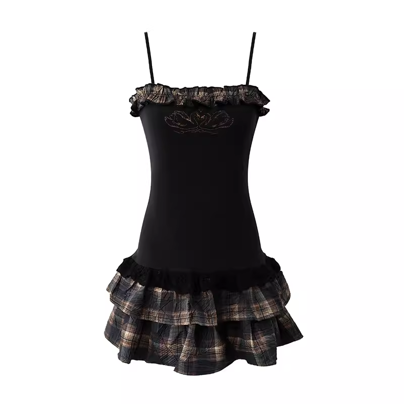 A-line Black Mini Dress  YM1357