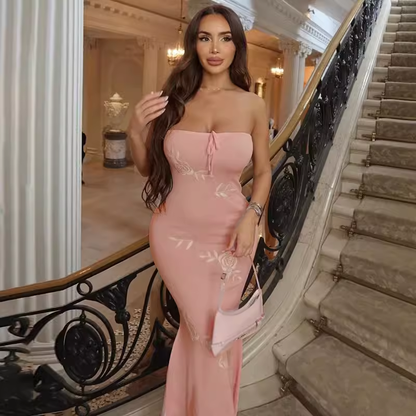 Pink Mermaid Strapless Dress YM1379