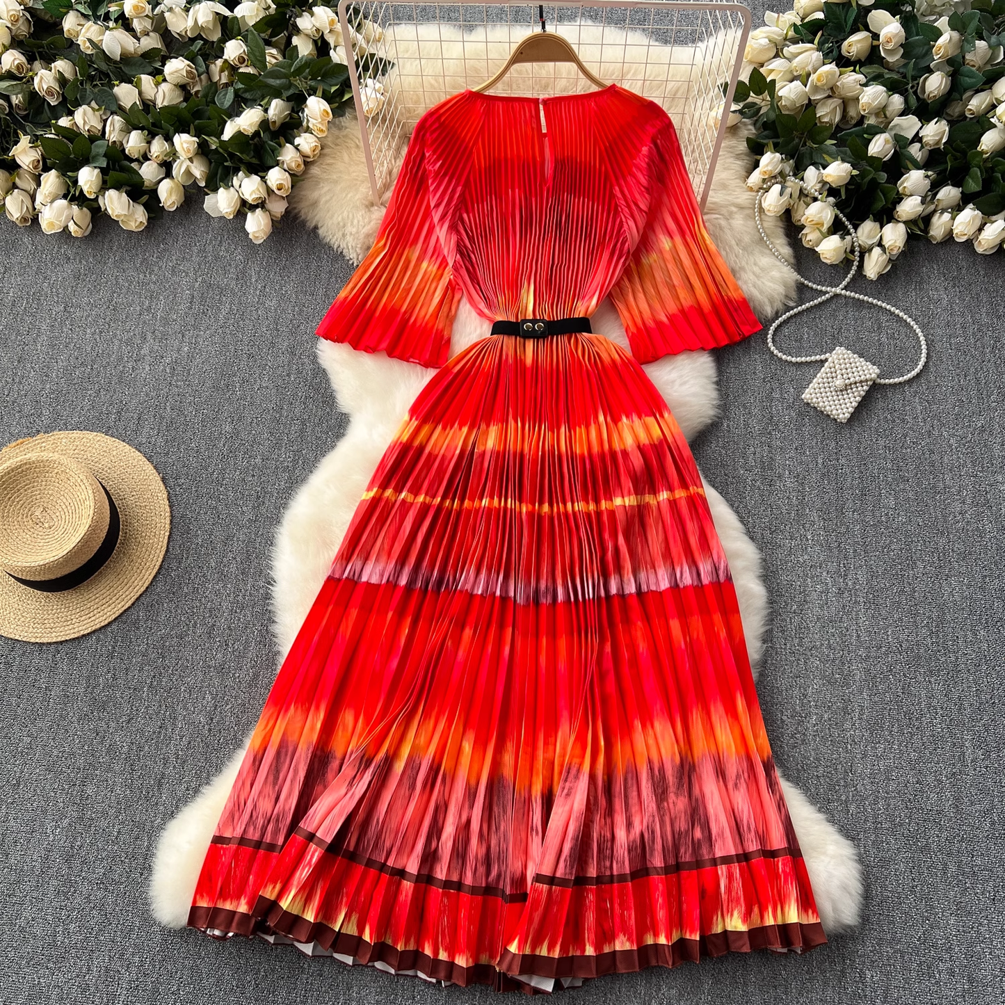 New summer A-line pleated dress YM1086