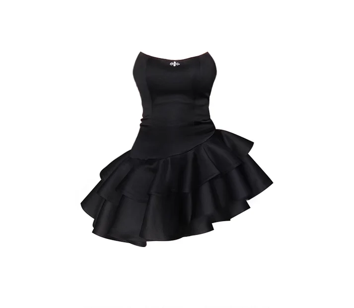 Chic A line black fashion summer dress ,YM71