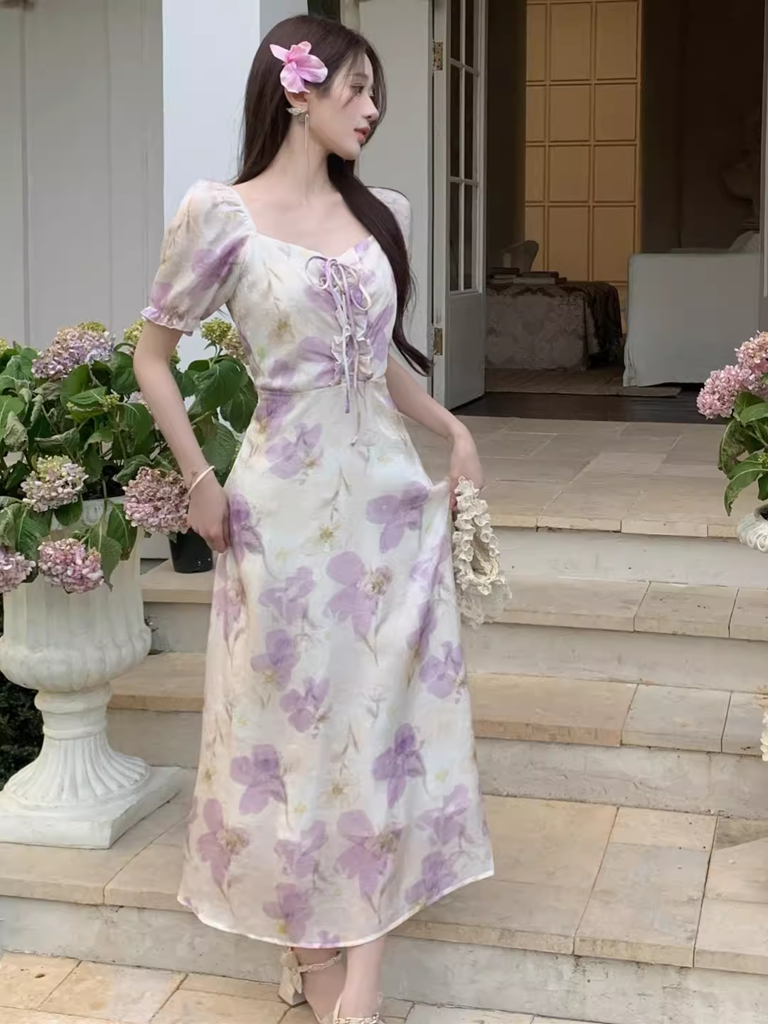 Elegant seaside floral dress YM1556