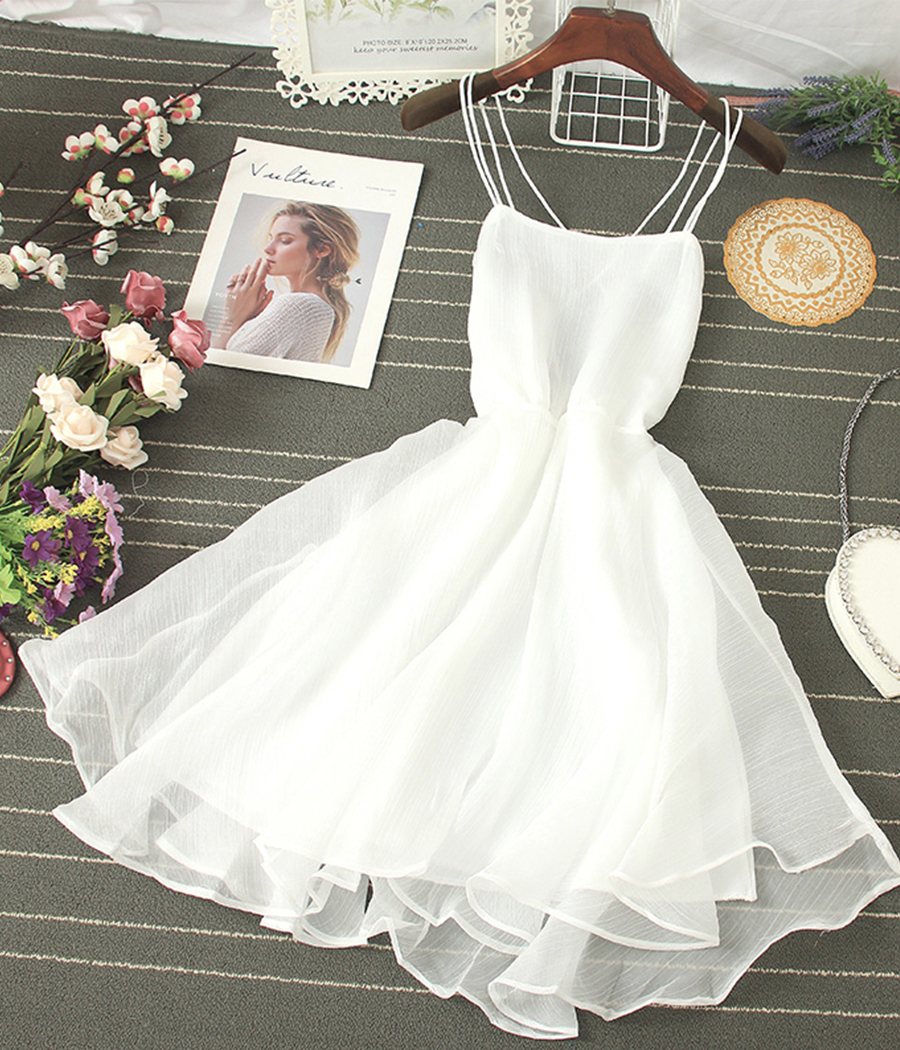 Cute tulle backless short dress mini dress, YM73