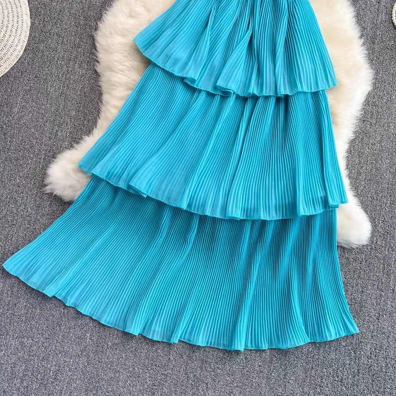 Off-the-shoulder strapless sweet ruffle maxi dress ,YM212