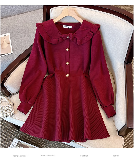 A-line knitted sweater dress YM877