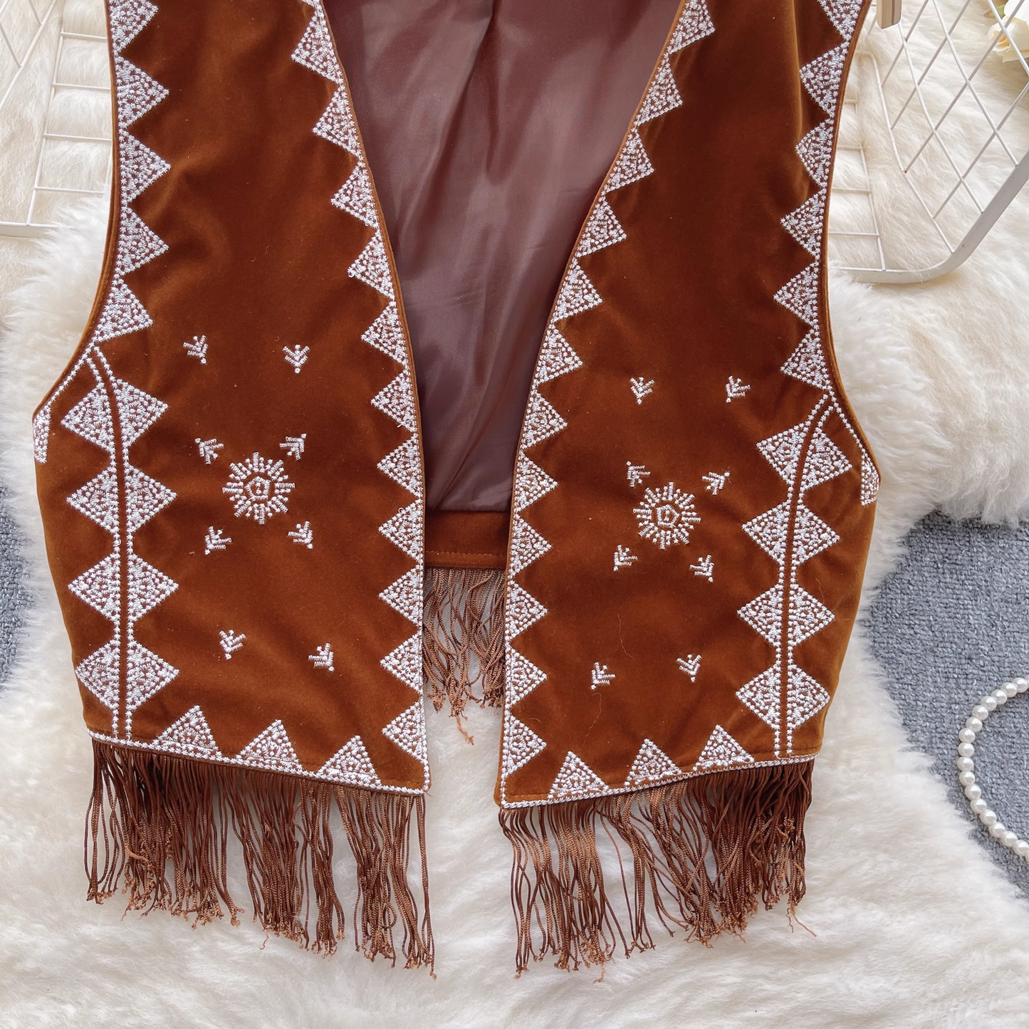 Summer ethnic embroidery tassel design niche jacket vest top  YM493