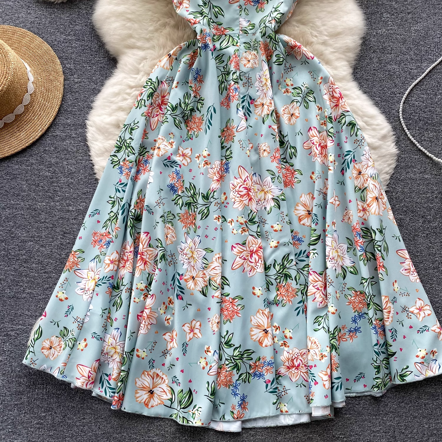 women's summer vintage floral dress  YM332