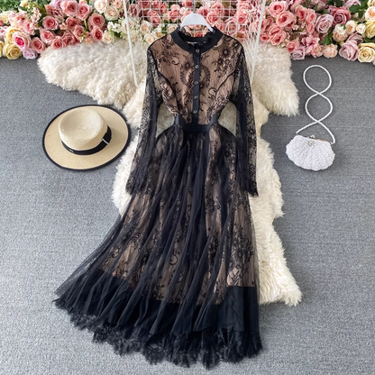 New Fashion Lace Mid-Length Dress YM823