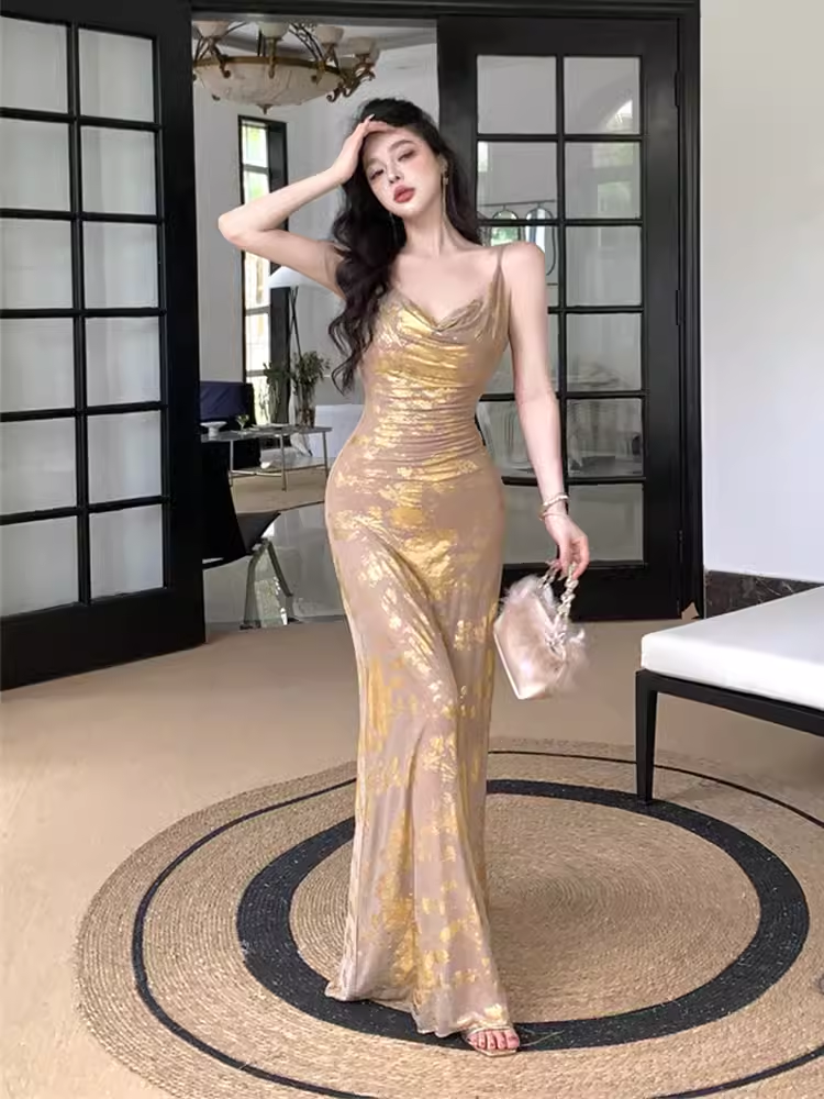 Sexy Backless Long Dress   YM1493