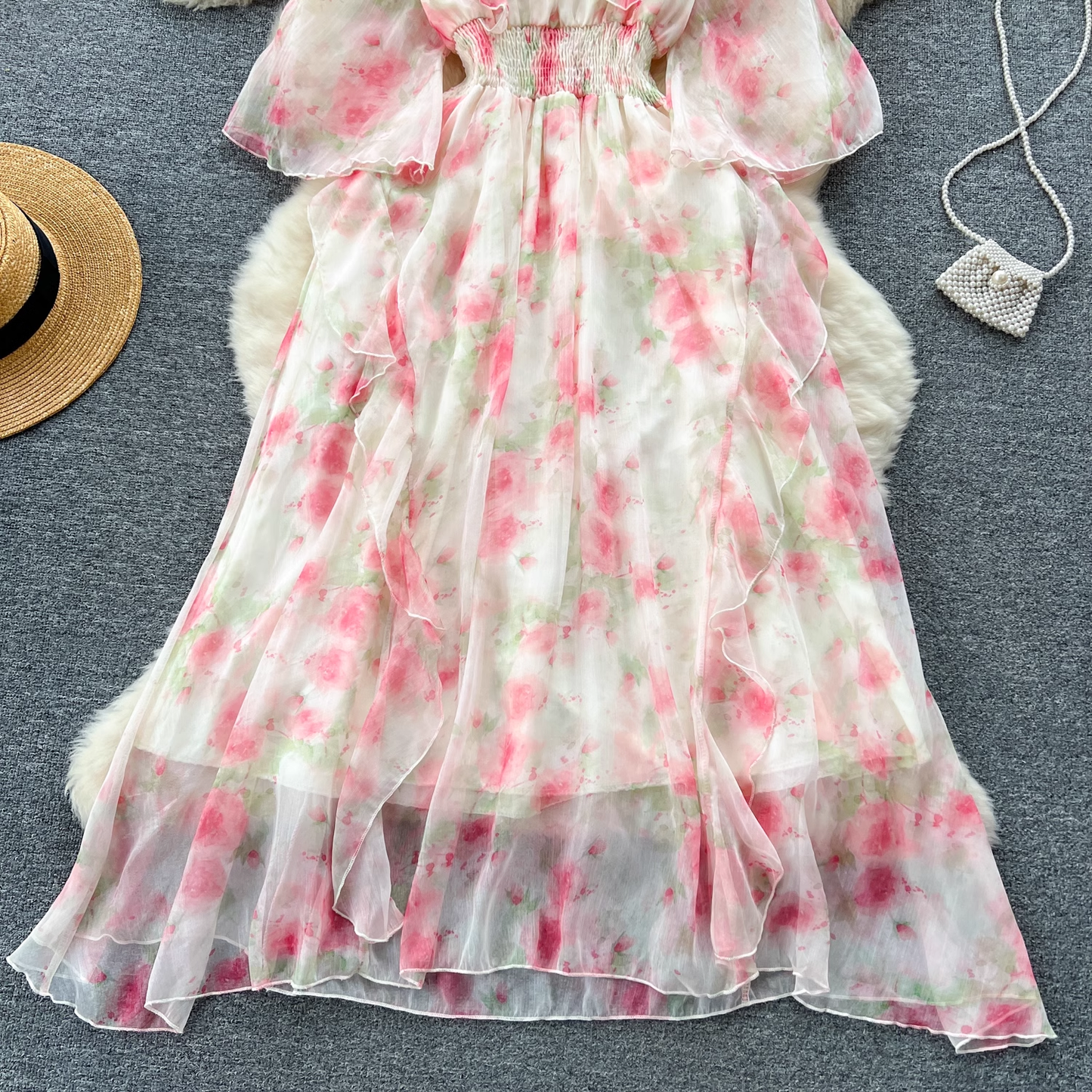 women's summer floral chiffon dress YM304