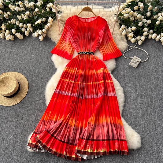 New summer A-line pleated dress YM1086