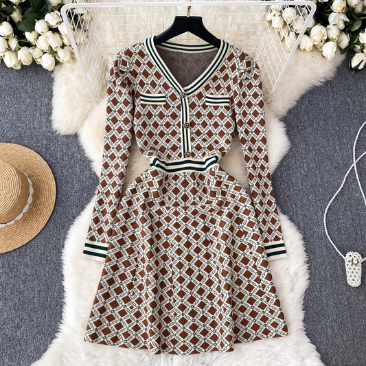 women's autumn and winter long sleeve knitted dress YM446