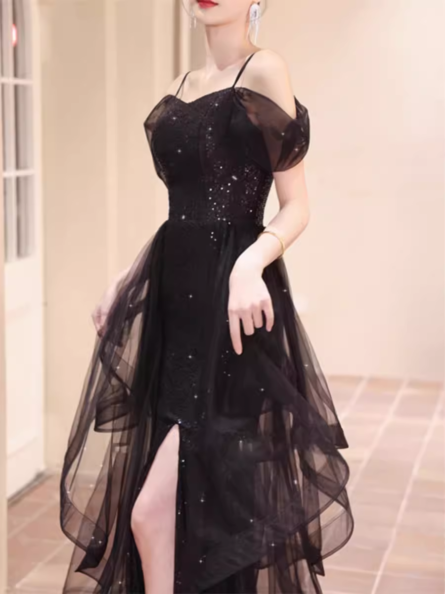 Black A-line Dress  YM1483