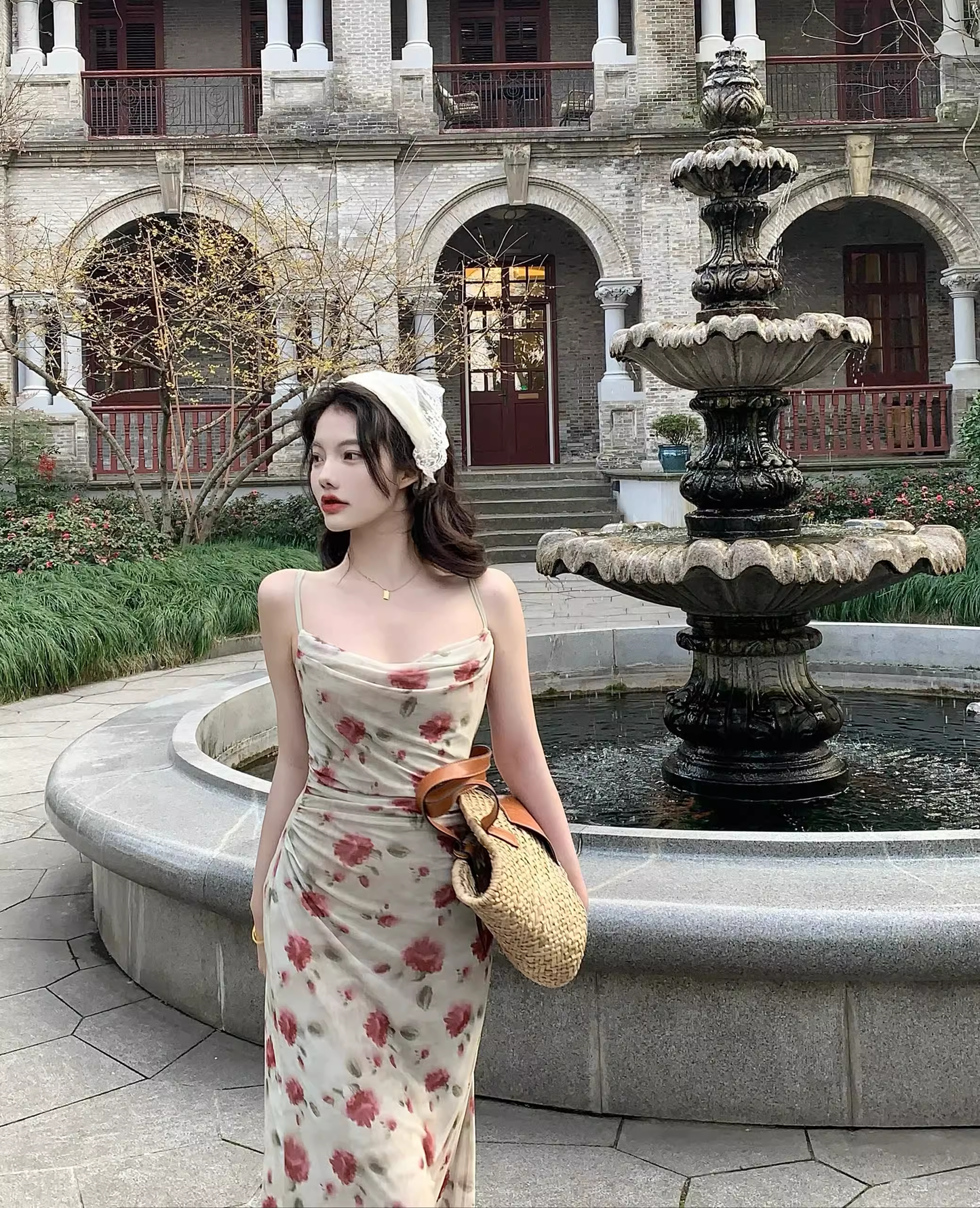 women's summer floral suspender dress YM1359