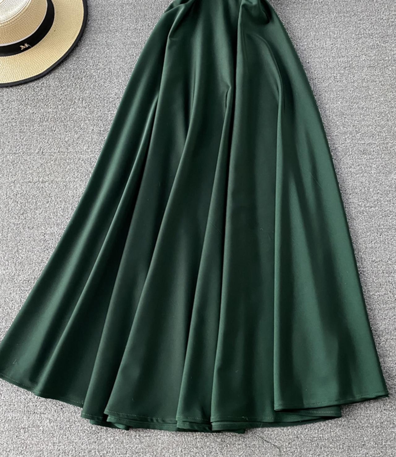 Simple A line v neck maxi dress fashion dress, YM90