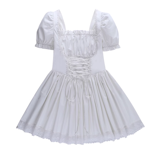 Off the shoulder puffy white princess dress YM737