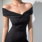 Off the shoulder black dress  YM1322