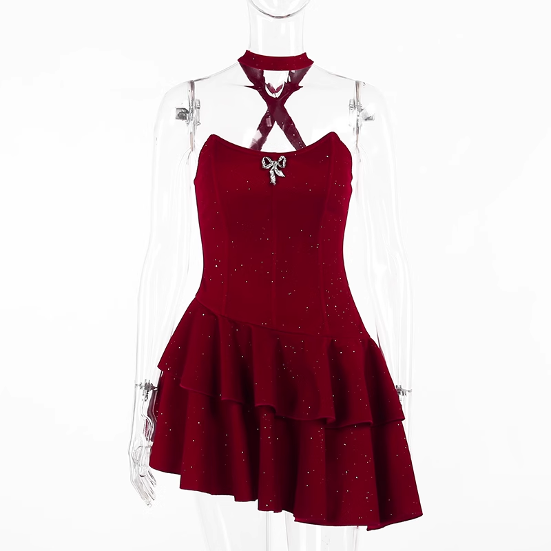 women's red dress with Christmas atmosphere YM920