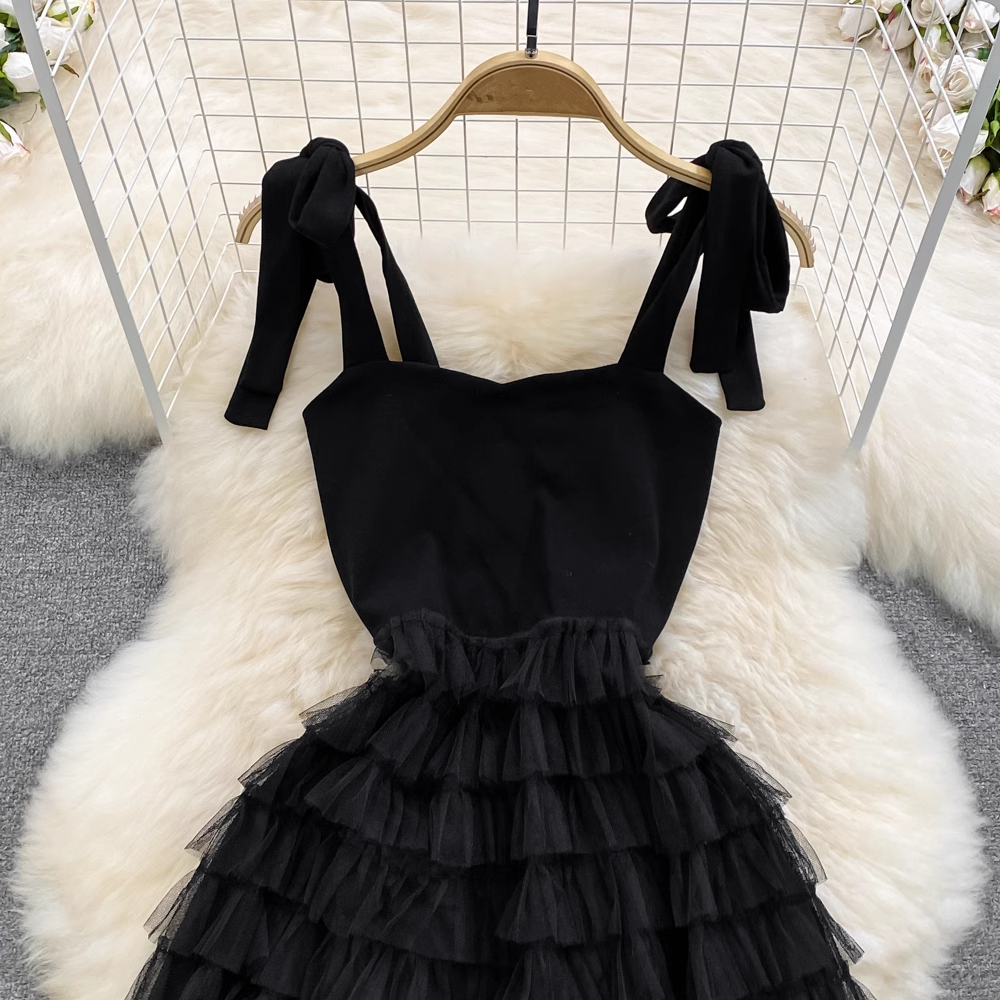 Black A-line Tulle Dress , YM262