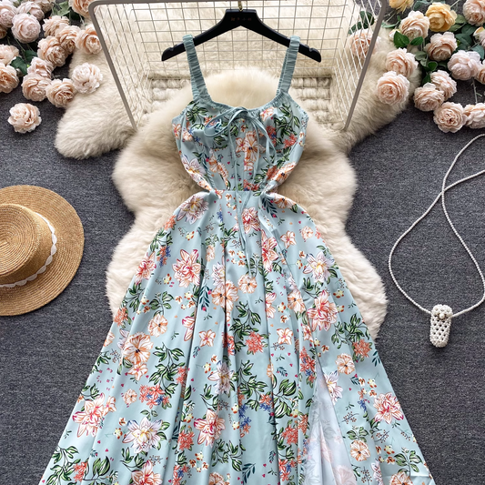 women's summer vintage floral dress  YM332