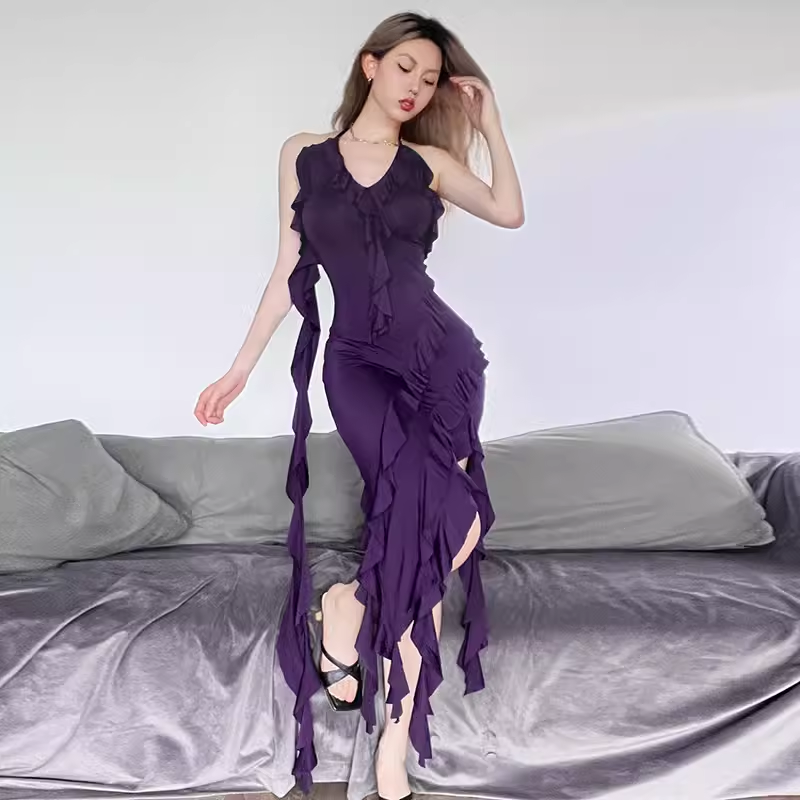 Chic Purple Summer Dress   YM1392