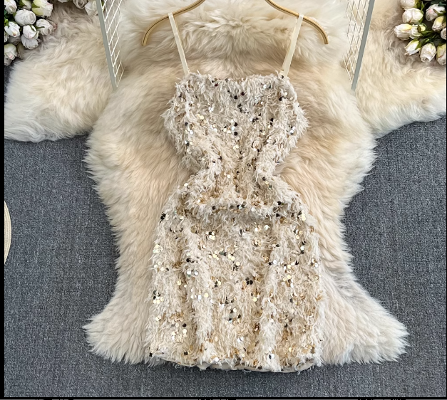 Sparkling sequin slip dress YM839