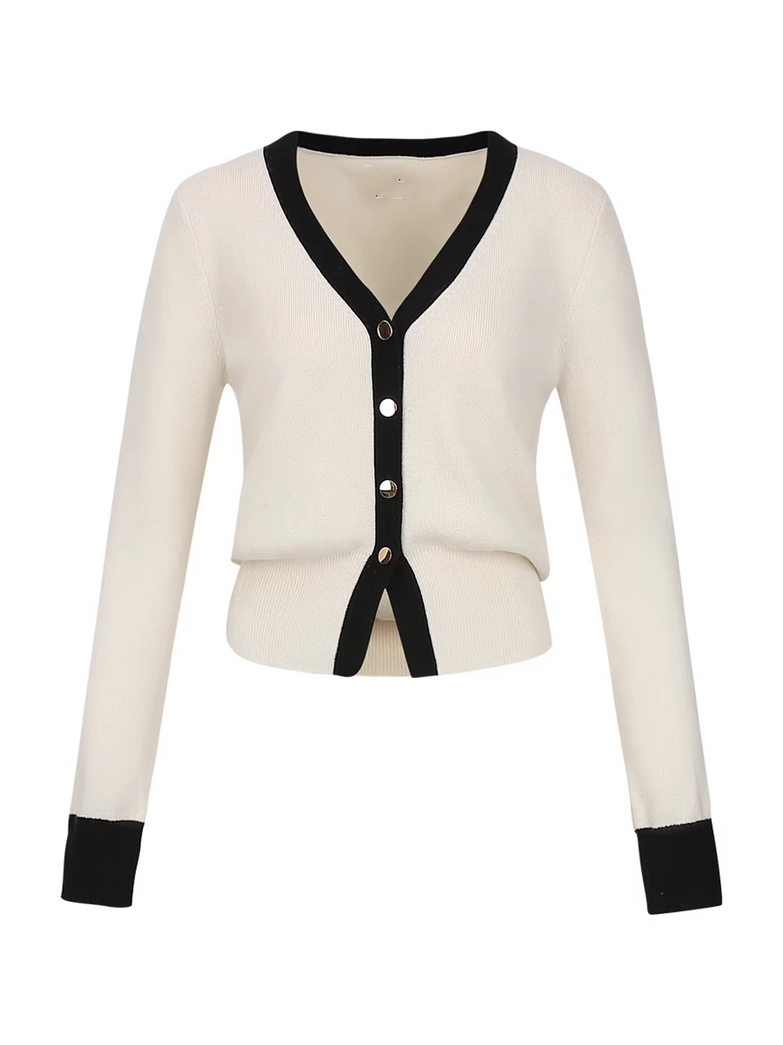 Women's contrast knitted cardigan YM759