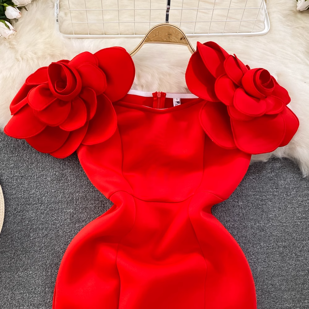 Red Mermaid Fashion Dress , YM265