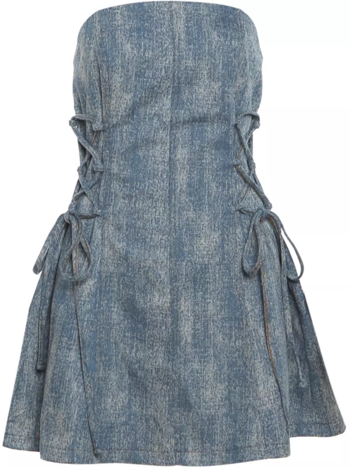 Vintage washed denim tube top dress YM1319