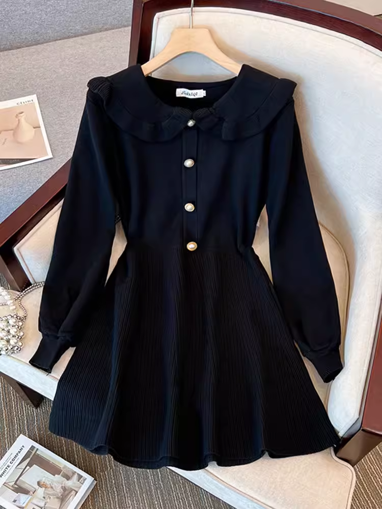 A-line knitted sweater dress YM877