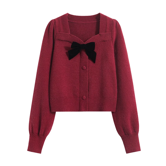 women's Christmas style bow sweater YM898