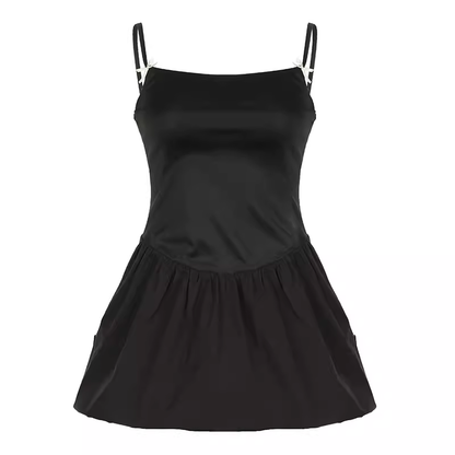 Black A-line Mini Dress  YM1334