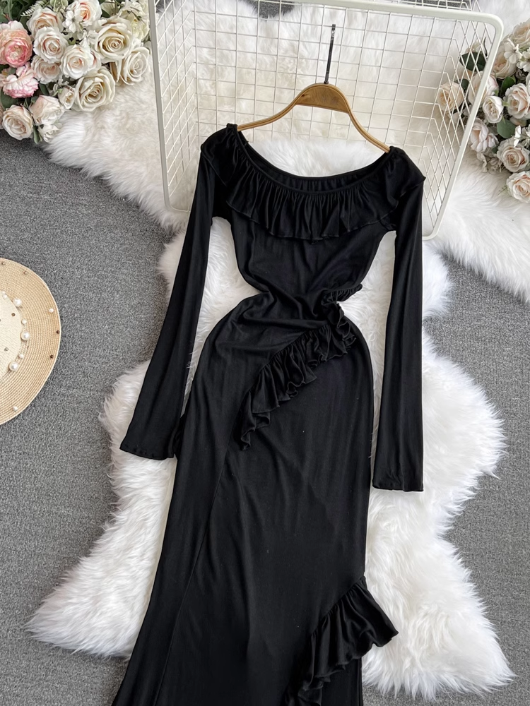 Black Long Sleeves Mermaid Dress  YM912