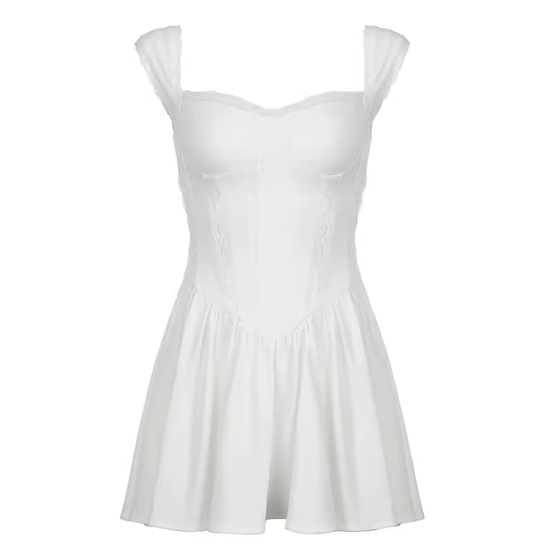 White A-line Dress YM1357