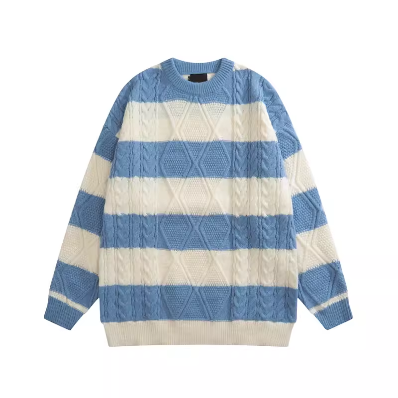 Contrast striped twist sweater YM778