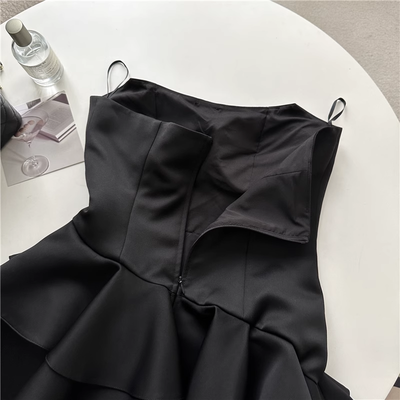 Chic A line black fashion summer dress ,YM71