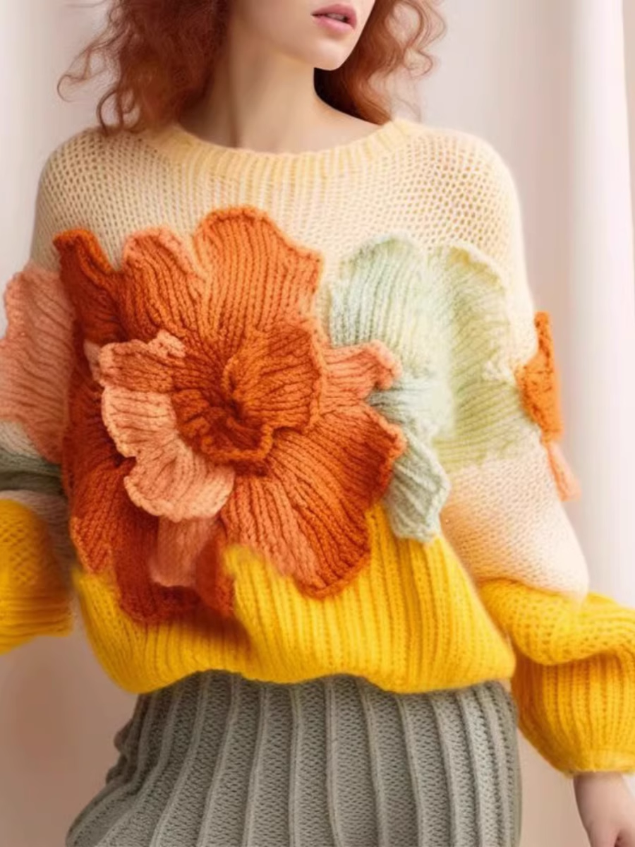 Handmade three-dimensional crocheted sweater YM680