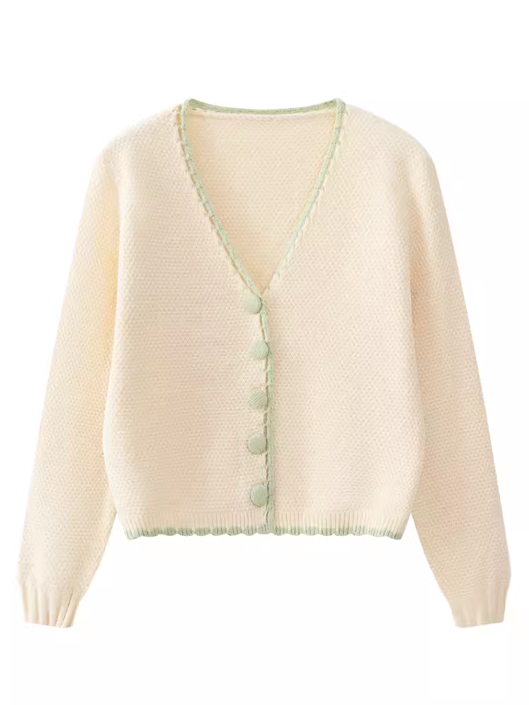 V-neck long-sleeved knitted cardigan jacket YM667